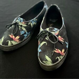 Dr. Martens Black Floral Loafers